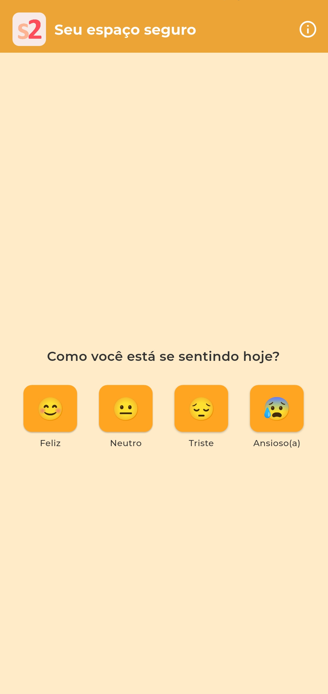 Tela de seleção de humor